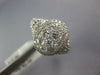 ESTATE LARGE 2.06CT DIAMOND 18K WHITE GOLD CLUSTER OVAL FILIGREE ENGAGEMENT RING