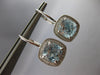 5.65CT DIAMOND & AAA AQUAMARINE 14KT WHITE GOLD HALO LEVERBACK HANGING EARRINGS