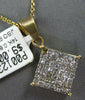 LARGE .85CT DIAMOND 14KT YELLOW GOLD PRINCESS INVISIBLE SQUARE FLOATING PENDANT