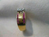 ANTIQUE .47CTW DIAMOND RUBY 14K W YELLOW GOLD WIDE BAND RING 8MM F/G VVS #18769