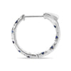 .64CT DIAMOND & AAA SAPPHIRE 14KT WHITE GOLD 3D INSIDE OUT HOOP HANGING EARRINGS