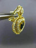 LARGE 2.45CT DIAMOND & AAA SAPPHIRE 14KT YELLOW GOLD HEART HALO HANGING EARRINGS