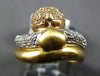 .62CT DIAMOND 18K TRI COLOR GOLD 3D DOUBLE ROW HEART DOME FLEXIBLE FLOATING RING
