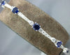 ESTATE 4.08CT DIAMOND & AAA SAPPHIRE 18KT WHITE GOLD ROUND 3mm TENNIS BRACELET