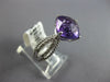 ESTATE 2.61CT DIAMOND & AAA AMETHYST 14KT WHITE GOLD 3D CUSHION & ROUND FUN RING