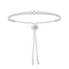 1.52CT DIAMOND 14KT WHITE GOLD BEZEL GRADUATING ADJUSTABLE LOVE TENNIS BRACELET