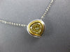 1.12CT FANCY YELLOW DIAMOND 18KT 2 TONE GOLD PEAR SHAPE SOLITAIRE LOVE NECKLACE