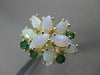ANTIQUE LARGE 2.60CT AAA OPAL & EMERALD 14KT YELLOW GOLD CLUSTER RING #22660