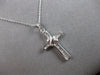 ESTATE .26CT DIAMOND 14KT WHITE GOLD BAGUETTE CLASSIC X CROSS FLOATING PENDANT