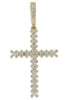 LARGE 1.78CT DIAMOND 14KT YELLOW GOLD 3D ETOILE UNISEX CROSS FLOATING PENDANT
