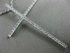 ESTATE LARGE .80CT DIAMOND 18KT WHITE GOLD 3D CLASSIC CROSS FLOATING PENDANT