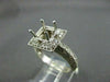 ESTATE .80CT DIAMOND 14K WHITE GOLD SQUARE HALO SEMI MOUNT ENGAGEMENT RING #1036