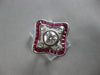 LARGE 1.17CT DIAMOND & AAA RUBY 18KT WHITE GOLD ENGAGEMENT RING 28179