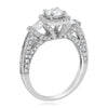 1.66CT DIAMOND 14KT WHITE GOLD ROUND & PRINCESS 3 STONE SQUARE ENGAGEMENT RING