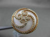 ANTIQUE LARGE 13.25CT DIAMOND & WHITE AGATE 14KT ROSE GOLD FILIGREE FLOWER RING