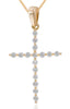 .26CT DIAMOND 14K ROSE GOLD 3D CLASSIC ROUND SHARED PRONG FLOATING CROSS PENDANT