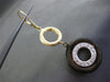 ESTATE LARGE .32CT DIAMOND 14K WHITE YELLOW & BROWN GOLD CIRCLE HANGING EARRINGS