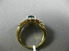 ESTATE WIDE 2.93CT DIAMOND & SAPPHIRE 18KT TWO TONE GOLD 3D HALO ENGAGEMENT RING