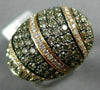 ESTATE 2.89CT WHITE & CHOCOLATE FANCY DIAMOND 14KT ROSE GOLD MULTI ROW FUN RING