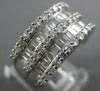 WIDE 2.50CT DIAMOND 14KT WHITE GOLD ROUND & BAGUETTE MULTI ROW ANNIVERSARY RING
