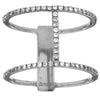 ESTATE WIDE .31CT DIAMOND 14KT WHITE GOLD 3D CLASSIC DOUBLE BAND BAR FUN RING