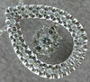 ESTATE .12CT DIAMOND 14K WHITE GOLD 3D CLUSTER TEAR DROP DANCING DIAMOND PENDANT