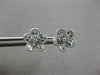 1.81CT DIAMOND & AAA AQUAMARINE 14KT WHITE GOLD PEAR SHAPE & ROUND STUD EARRINGS