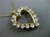 ESTATE .64CT ROUND DIAMOND 14KT YELLOW GOLD CLASSIC OPEN HEART PENDANT  #19214