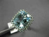 ESTATE 4.05CT DIAMOND & AAA AQUAMARINE 14KT WHITE GOLD 3D SQUARE ENGAGEMENT RING