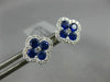 ESTATE 1.05CT DIAMOND & AAA SAPPHIRE 18KT WHITE GOLD FLOWER SQUARE STUD EARRINGS