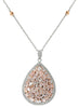 LARGE 6.89CT PINK & WHITE DIAMOND 18K WHITE ROSE GOLD BY THE YARD LOVE NECKLACE