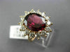 LARGE 7.10CT DIAMOND & RHODOLITE 14K ROSE GOLD 3D PRINCESS DIANA ENGAGEMENT RING