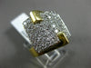ESTATE LARGE 1.65CT DIAMOND 18KT WHITE & YELLOW GOLD 3D PAVE SQUARE FUN RING 995