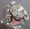 EXTRA LARGE 1.98CT DIAMOND 18KT WHITE GOLD 3D MULTI SHAPE SQUARE ENGAGEMENT RING