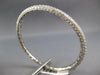 ESTATE WIDE 4.44CT DIAMOND 14K WHITE GOLD 3D 3 ROW SEMI ETERNITY BANGLE BRACELET