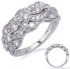 ESTATE WIDE 1.0CT DIAMOND 14K WHITE GOLD FLOWER INFINITY SEMI ETERNITY LOVE RING