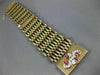 ANTIQUE LARGE .74CT OLD MINE DIAMOND & AAA RUBY 14K TRI COLOR GOLD BRACELET 1404