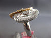 EXTRA LARGE 3.80CT DIAMOND 18KT WHITE ROSE GOLD DOUBLE OVAL FLORAL COCKTAIL RING