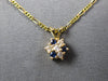 .10CT DIAMOND & AAA SAPPHIRE 14KT YELLOW GOLD FLOWER FUN FLOATING PENDANT #28238
