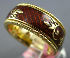 BROWN ENAMEL 18KT YELLOW GOLD MULTI LEAF ETERNITY COMFORT FIT ANNIVERSARY RING