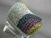LARGE 3.0CT WHITE & FANCY YELLOW DIAMOND AAA SAPPHIRE & RUBY 18K WHITE GOLD RING