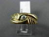 ESTATE .12CT DIAMOND 14K YELLOW GOLD SOLITAIRE MULTI WAVE MENS GYPSY RING #11663