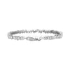 5.39CT DIAMOND 18KT WHITE GOLD 3D TAPERED BAGUETTE FLEXIBLE CUFF BANGLE BRACELET
