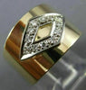 ESTATE WIDE .15CT ROUND DIAMOND 14K 2 TONE GOLD CLASSIC ANNIVERSARY RING #26359