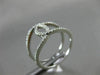ESTATE WIDE .27CT DIAMOND 18KT WHITE GOLD 3D TWO ROW OPEN INFINITY LOVE RING