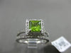 ESTATE .98CT DIAMOND & PERIDOT 14KT WHITE GOLD HALO WEDDING ENGAGEMENT RING SET