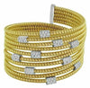 ESTATE LARGE .86CT DIAMOND 18KT TWO TONE GOLD SNAKE BY THE YARD BANGLE BRACELET
