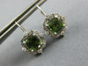 3.31CT DIAMOND & AAA GARNET 14KT WHITE GOLD 3D SQUARE FLOWER HANGING EARRINGS