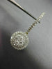 ESTATE 1.16CT DIAMOND 14KT YELLOW GOLD 3D DOUBLE HALO LEVERBACK HANGING EARRINGS