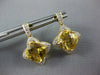 4.19CT DIAMOND & AAA CITRINE 14K YELLOW GOLD CUSHION CUT FLOWER HANGING EARRINGS